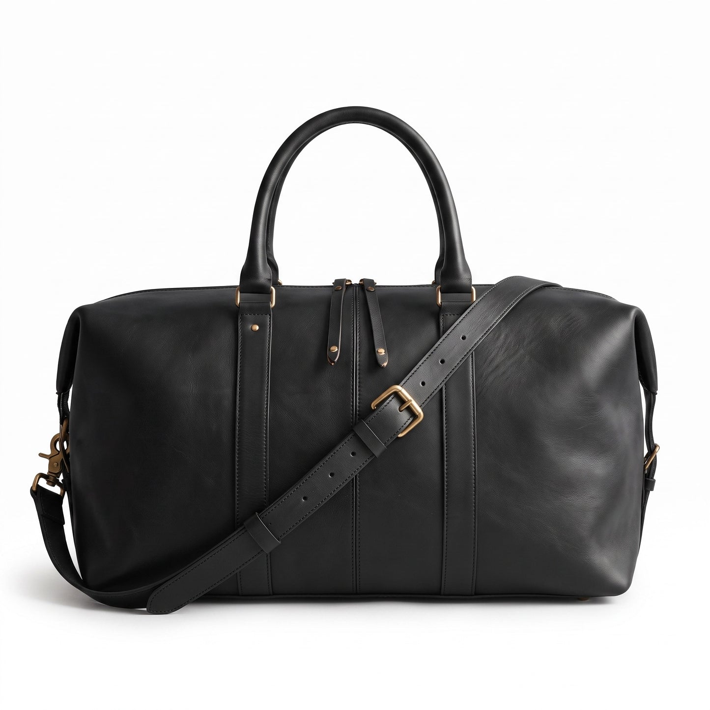 The Medina Weekender — Handmade Black Leather Duffle Bag