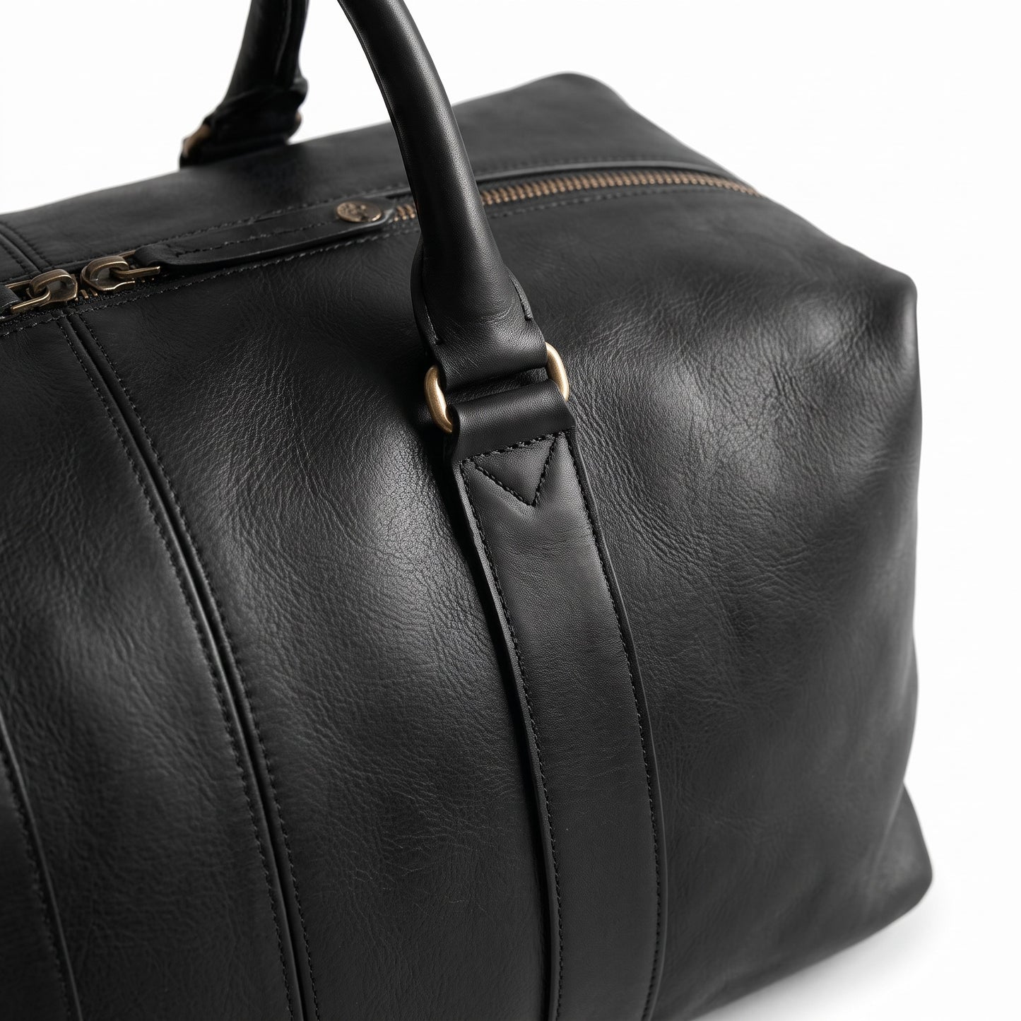The Medina Weekender — Handmade Black Leather Duffle Bag