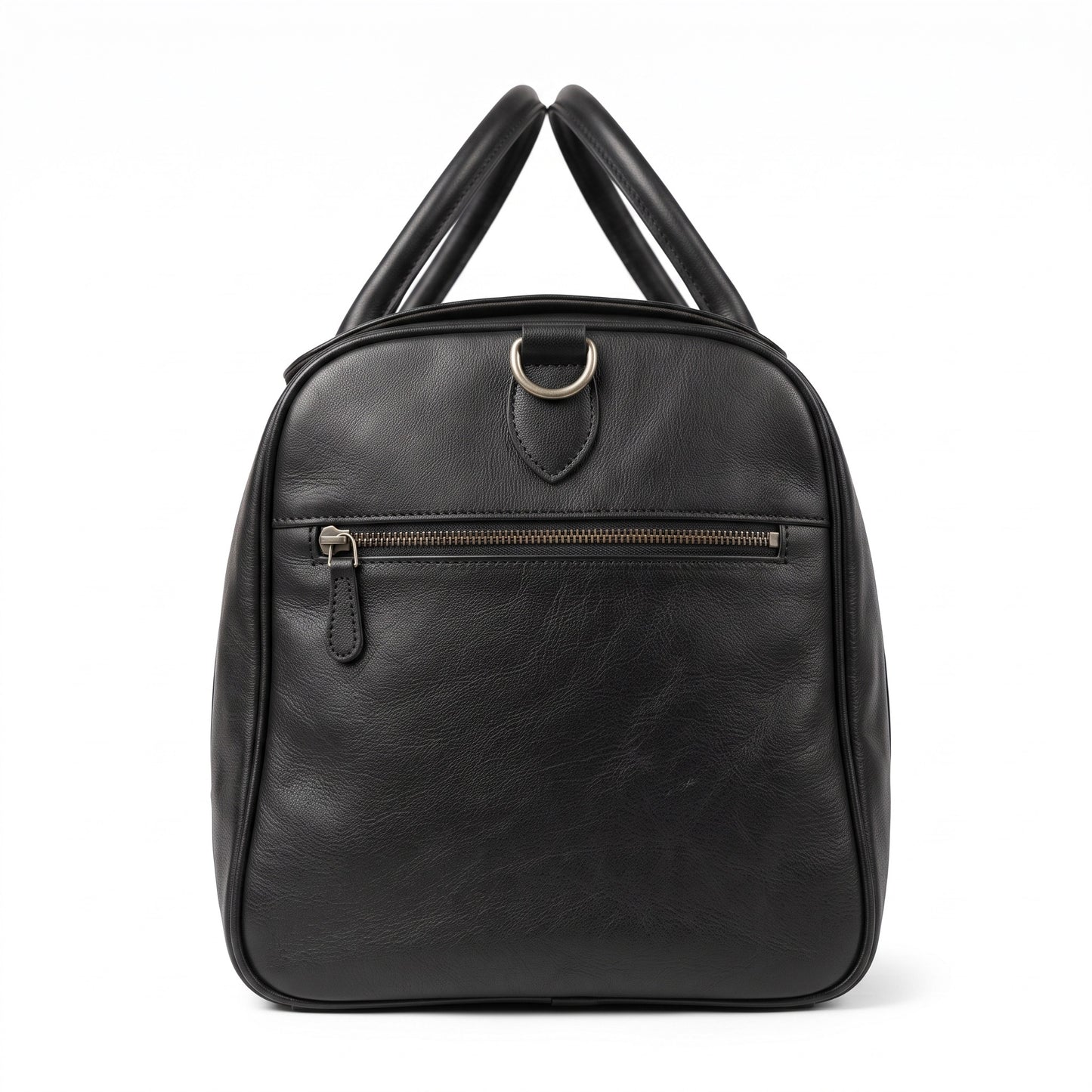 The Tangier Duffle — Black Leather Flap-Top Weekender