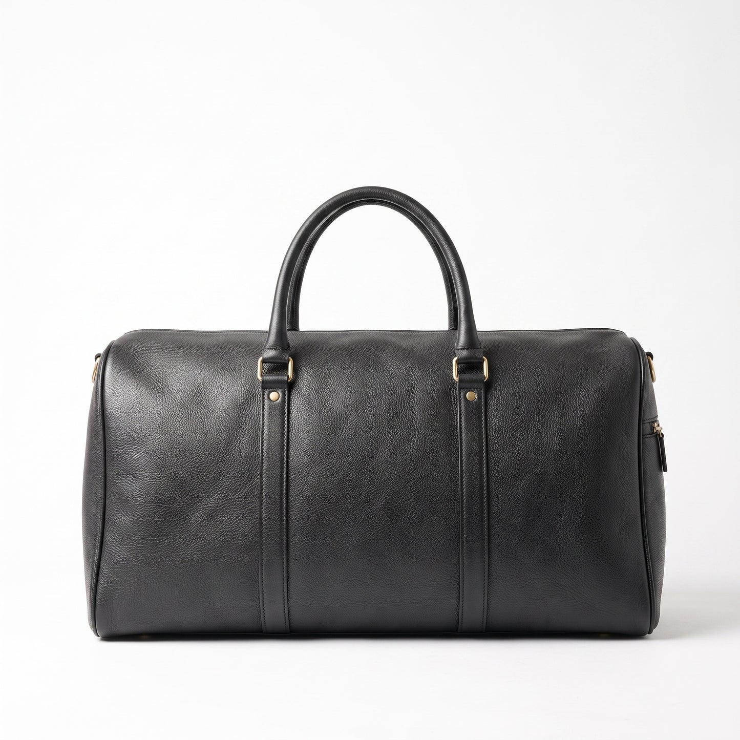 The Tangier Duffle — Black Leather Flap-Top Weekender