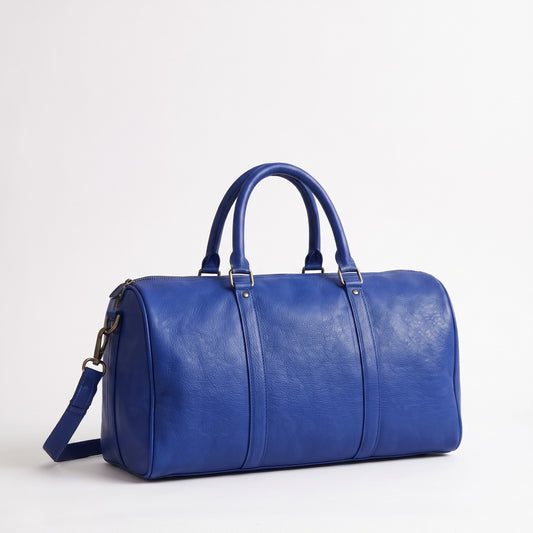 The Majorelle Weekender — Cobalt Blue Leather Duffle Bag