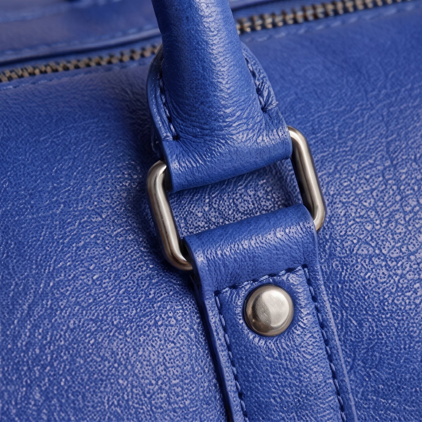 The Majorelle Weekender — Cobalt Blue Leather Duffle Bag