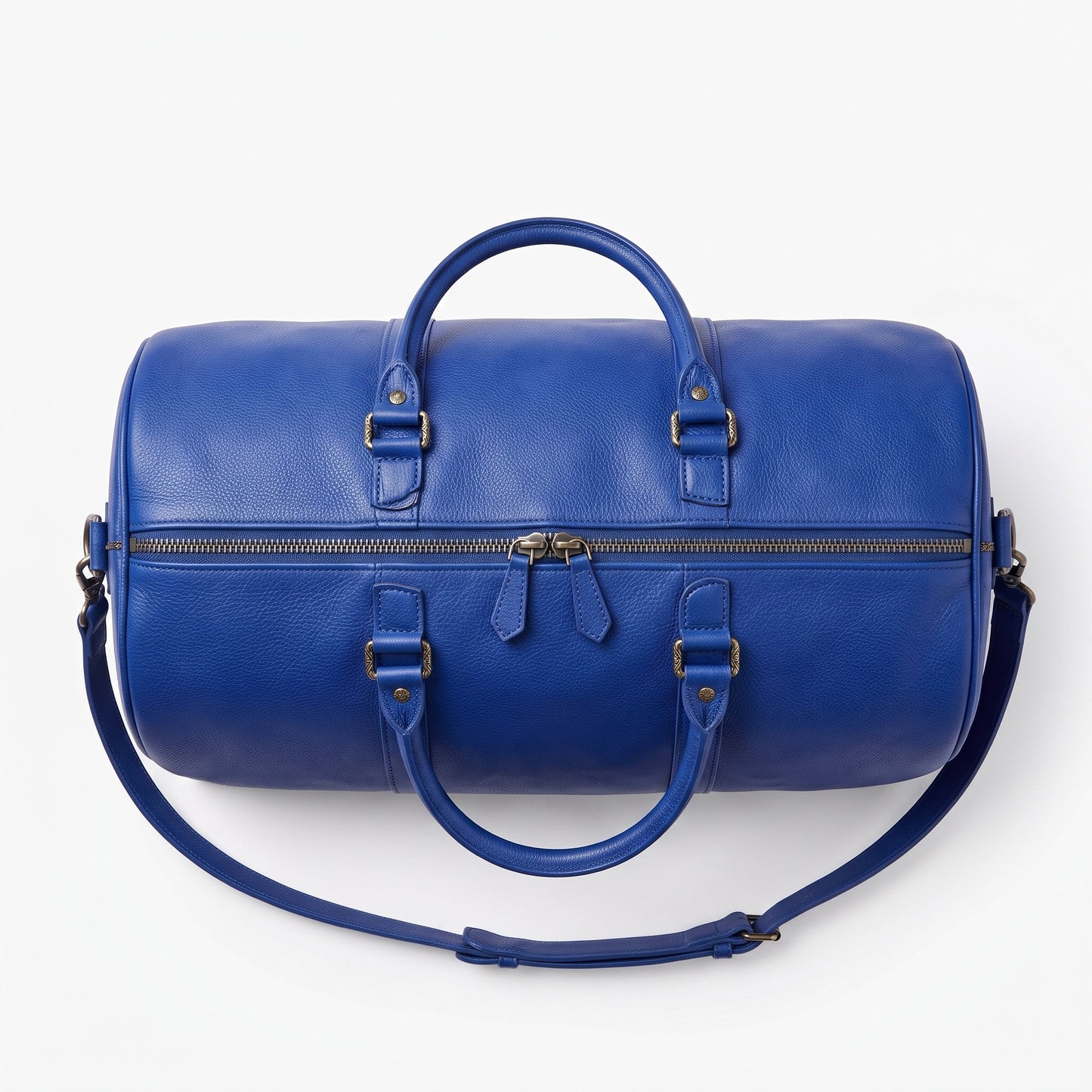 The Majorelle Weekender — Cobalt Blue Leather Duffle Bag