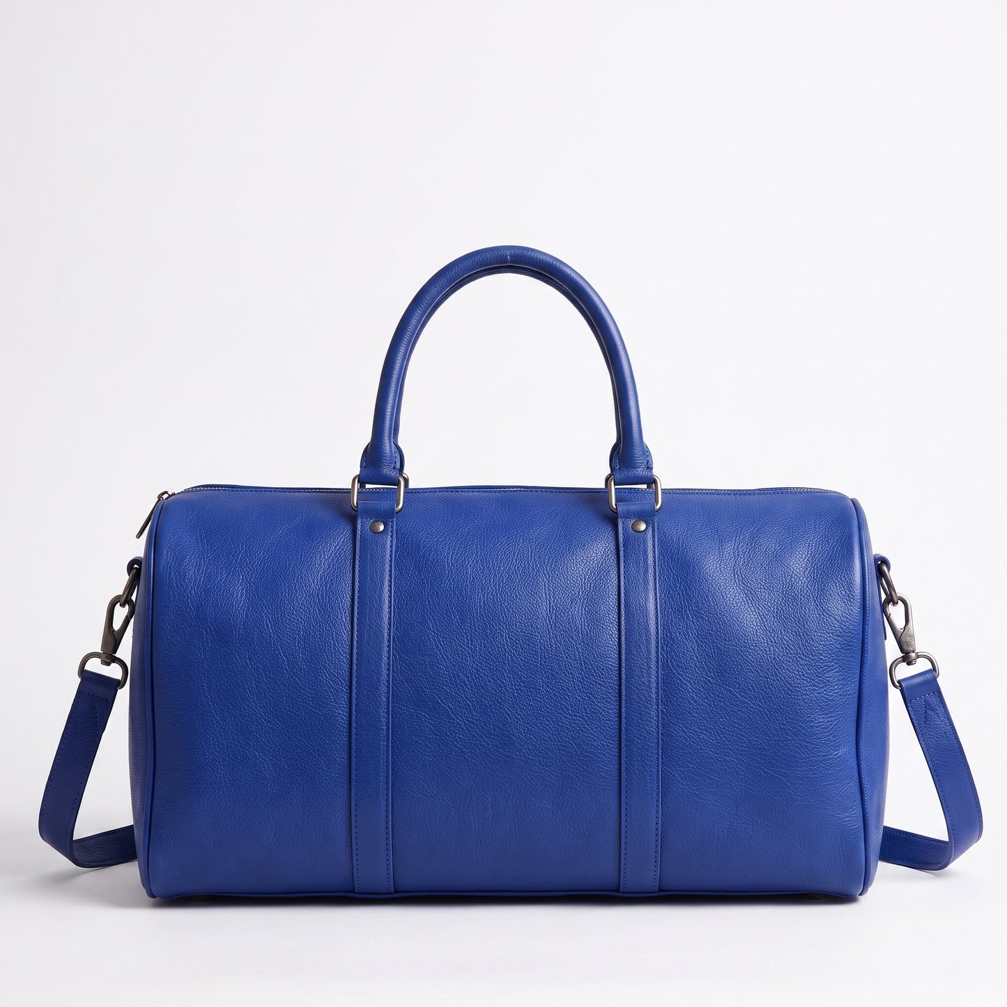 The Majorelle Weekender — Cobalt Blue Leather Duffle Bag