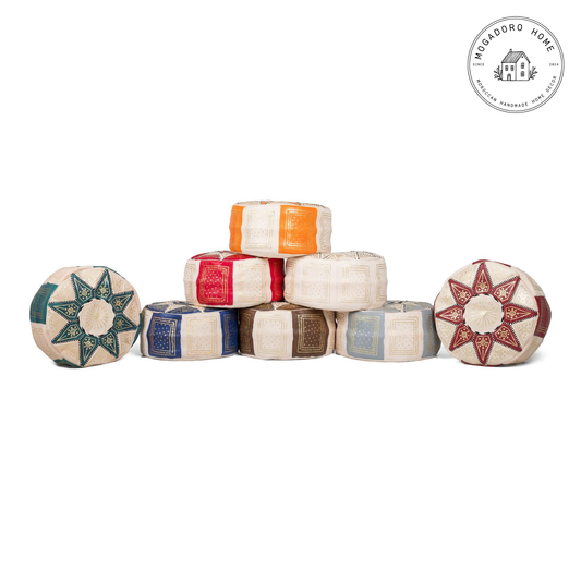 The Fes Leather Pouf