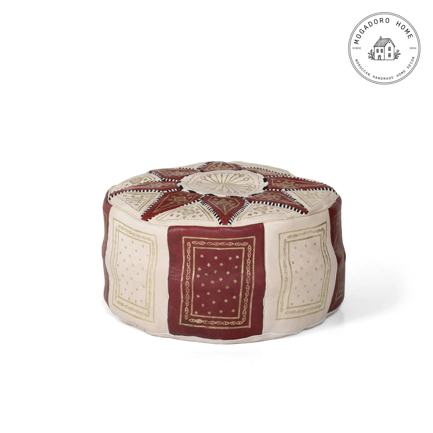 The Fes Leather Pouf