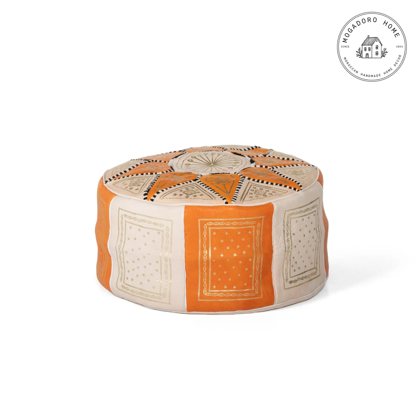 The Fes Leather Pouf