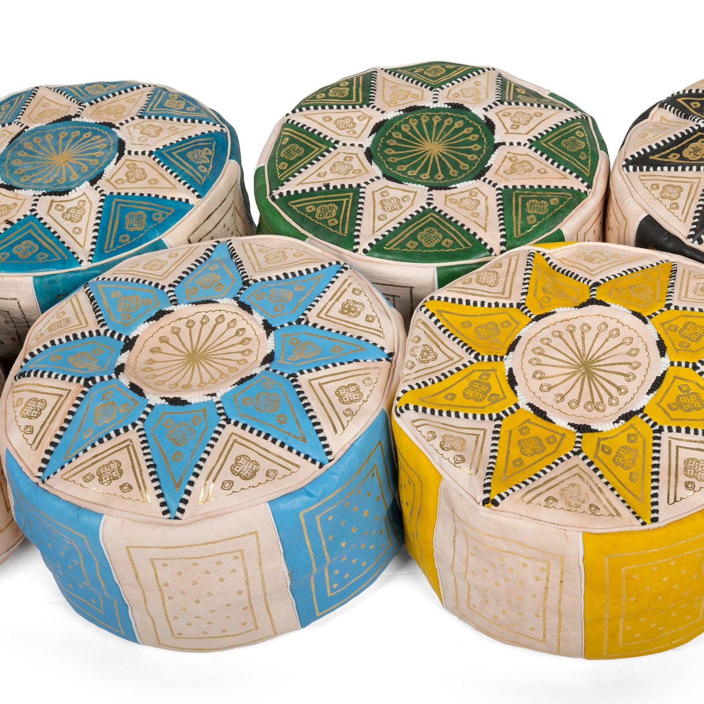 The Fes Leather Pouf