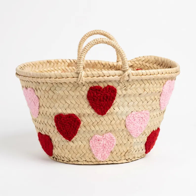 The Sweetheart Basket — Hand-Crocheted Heart Moroccan Tote