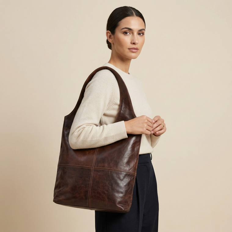 Leather Hobo Bag - Soft Slouchy Shoulder Purse