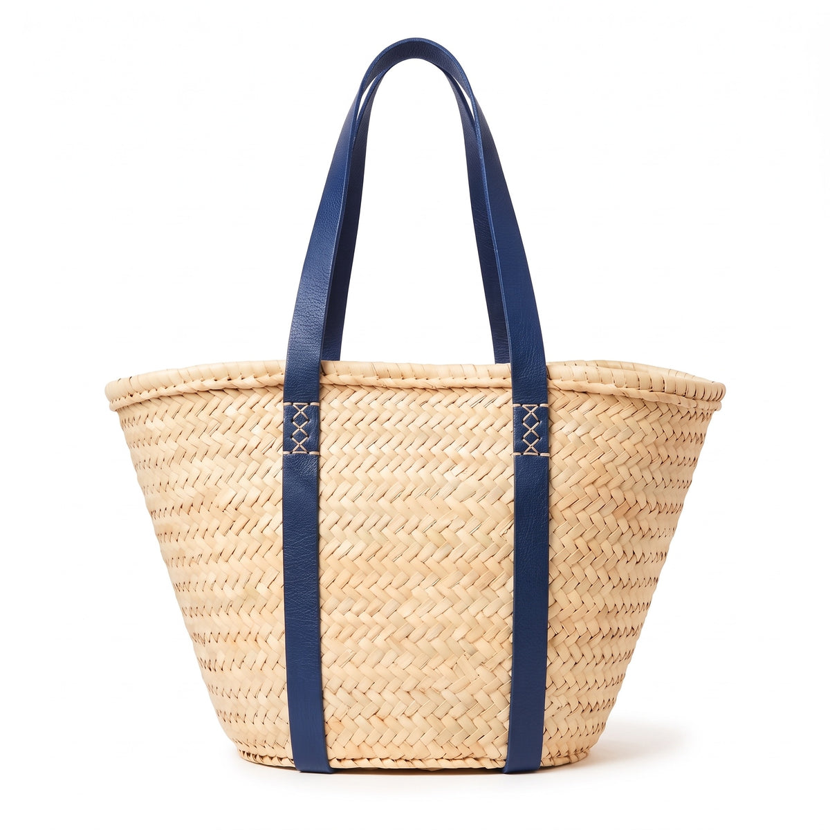 The Marjana Basket — Leather-Strap Moroccan Market Tote