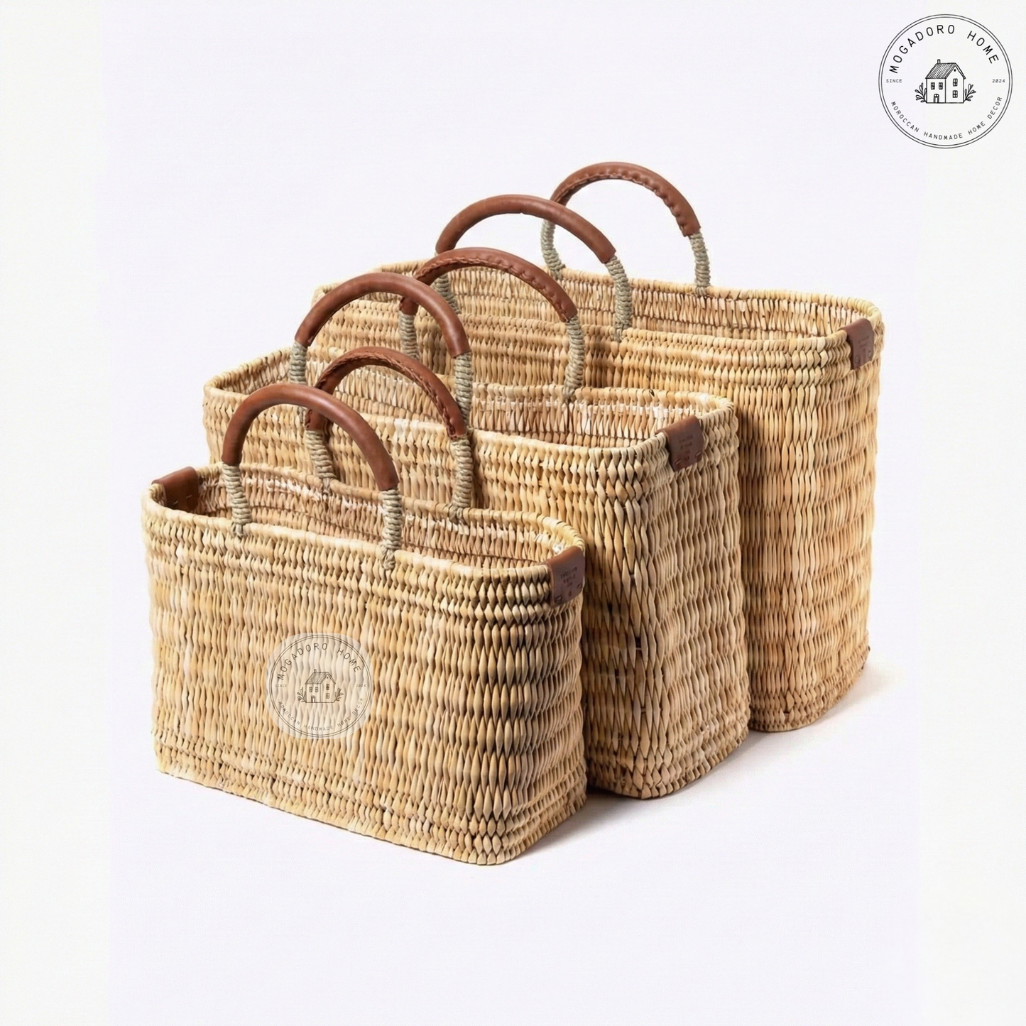 French Market Basket - Straw Rattan Tote Bag (Picnic Purse)