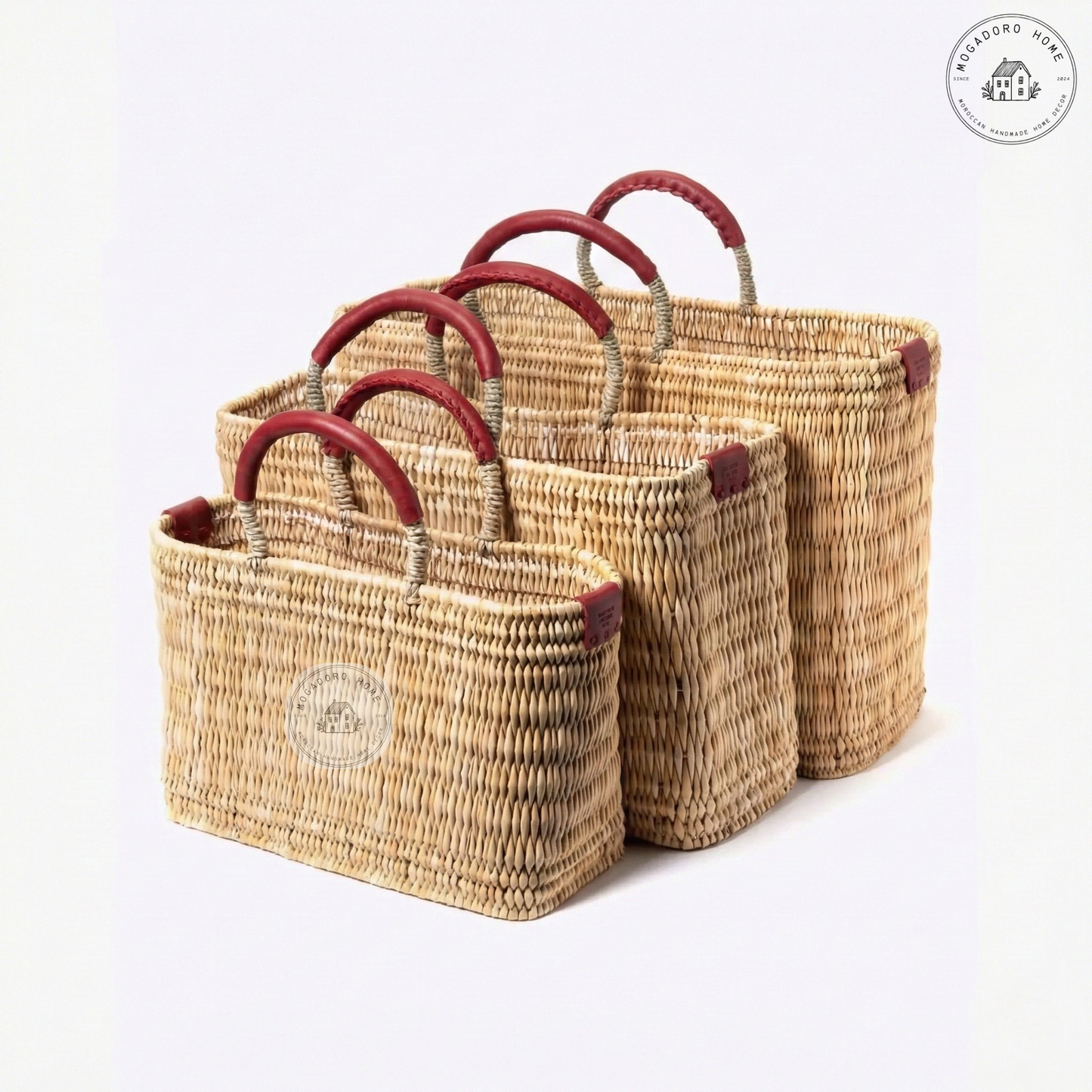 French Market Basket - Straw Rattan Tote Bag (Picnic Purse)