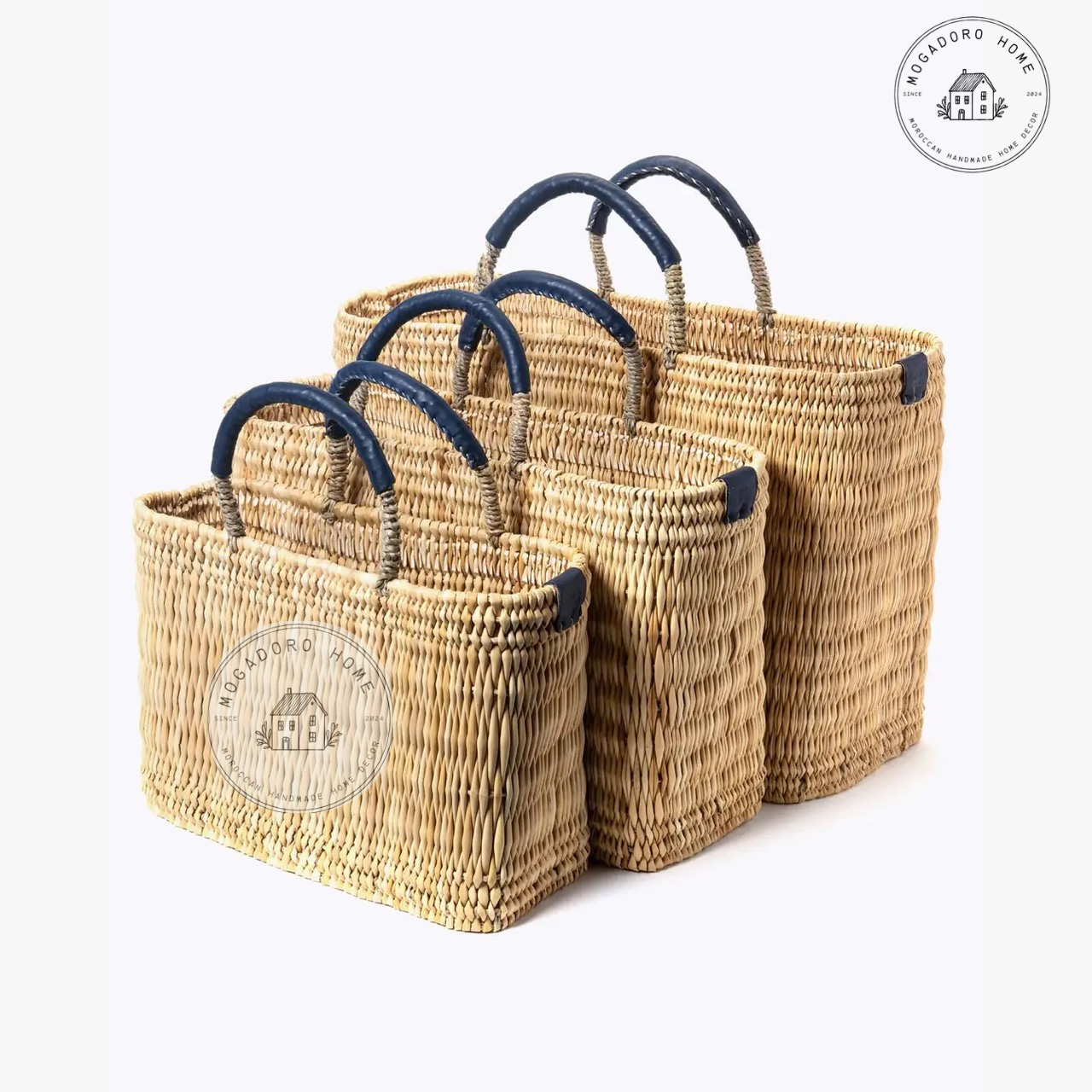 French Market Basket - Straw Rattan Tote Bag (Picnic Purse)