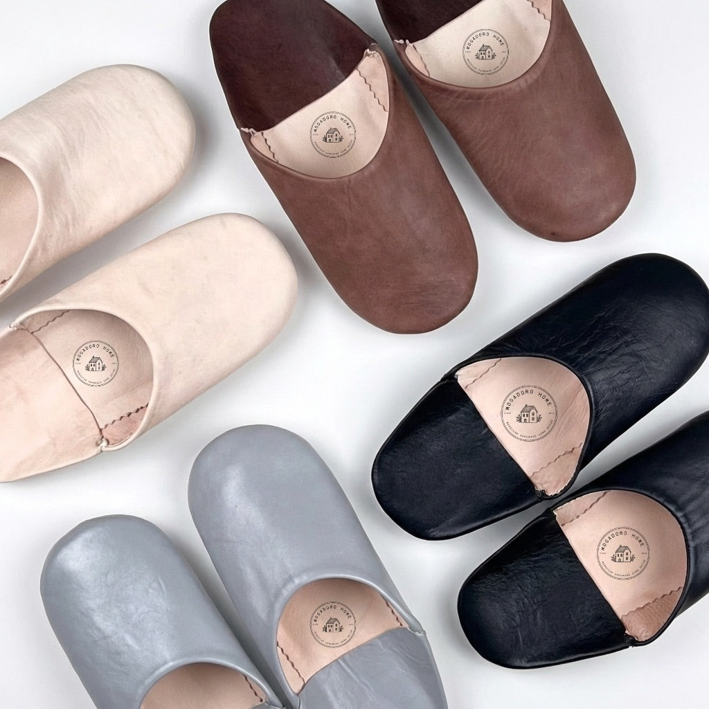 Moroccan Leather Slippers - Organic Sheepskin Babouche