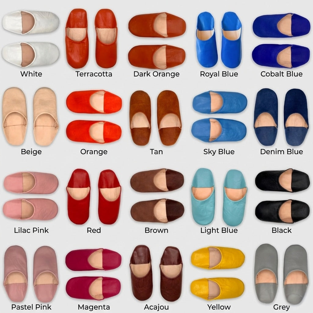 Moroccan Leather Slippers - Organic Sheepskin Babouche