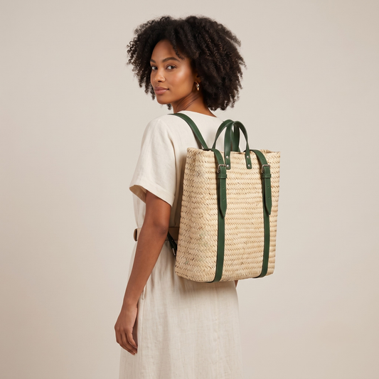 The Mawja Straw Backpack