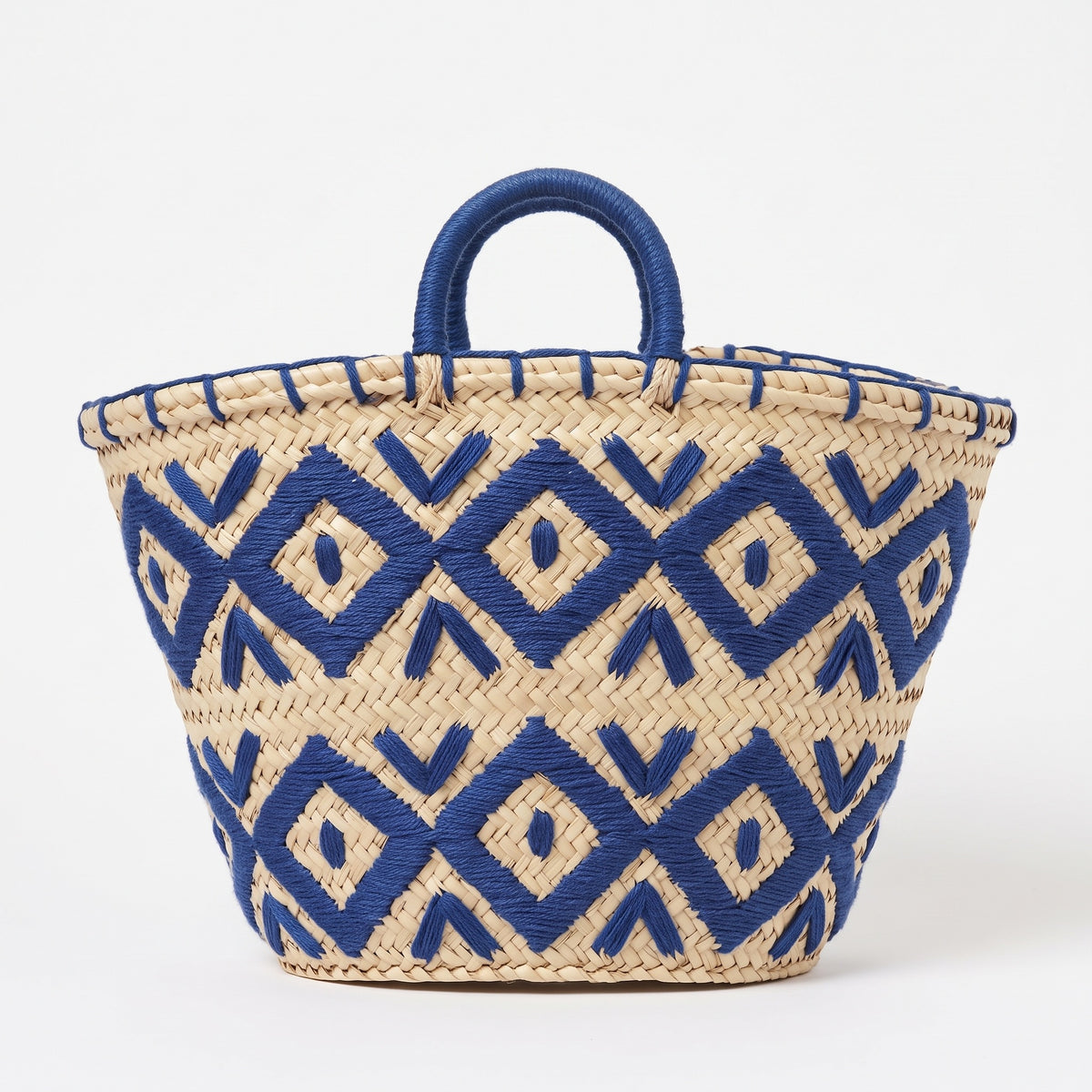 The Tamazight Basket — Amazigh Embroidered Palm Tote