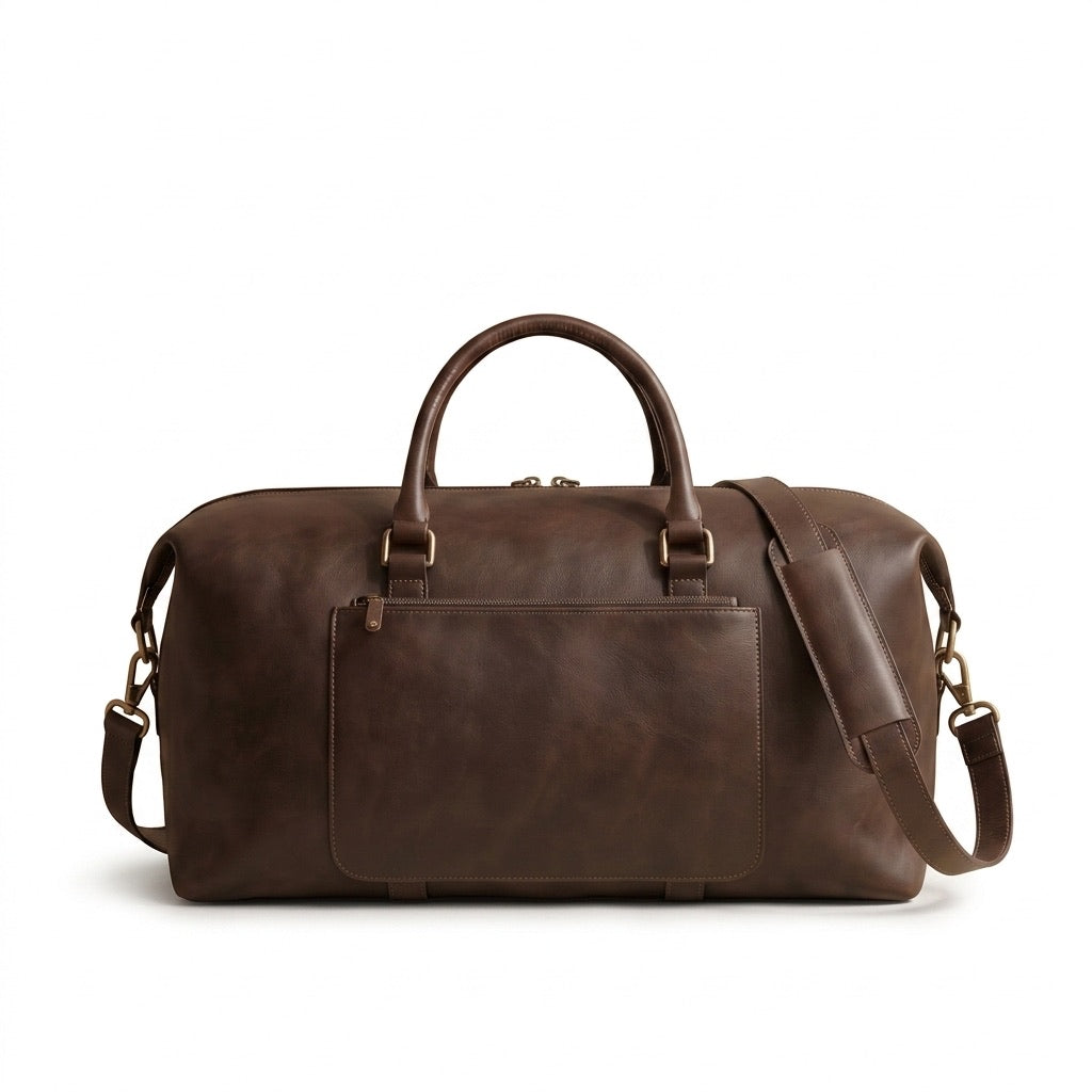 The Fez Weekender — Dark Brown Leather Duffle Bag