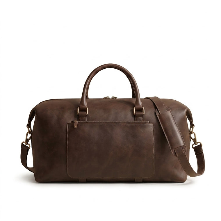 The Fez Weekender — Dark Brown Leather Duffle Bag