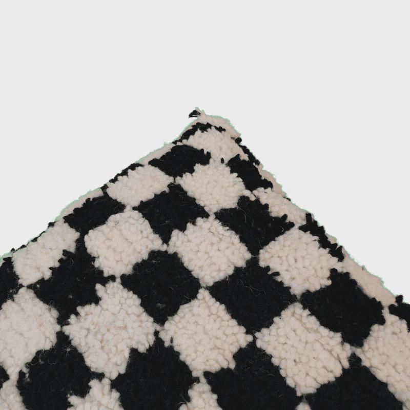 Moroccan Checkered Pillow Cover (Black & White)