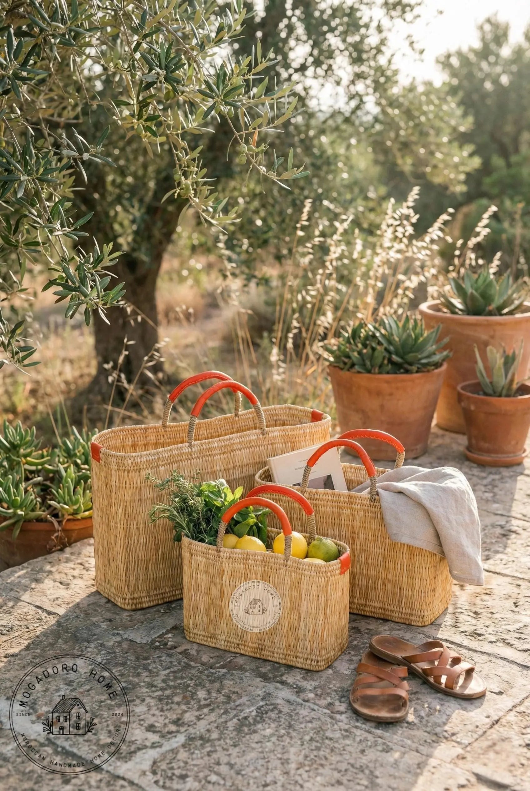 French Market Basket - Orange Mogadoro