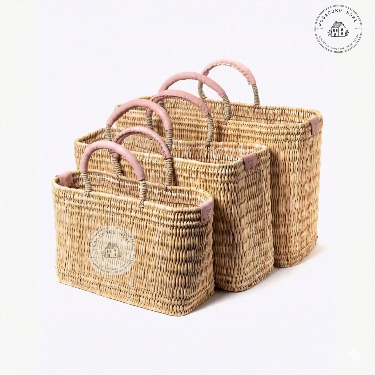 French Market Basket - Baby Pink Mogadoro