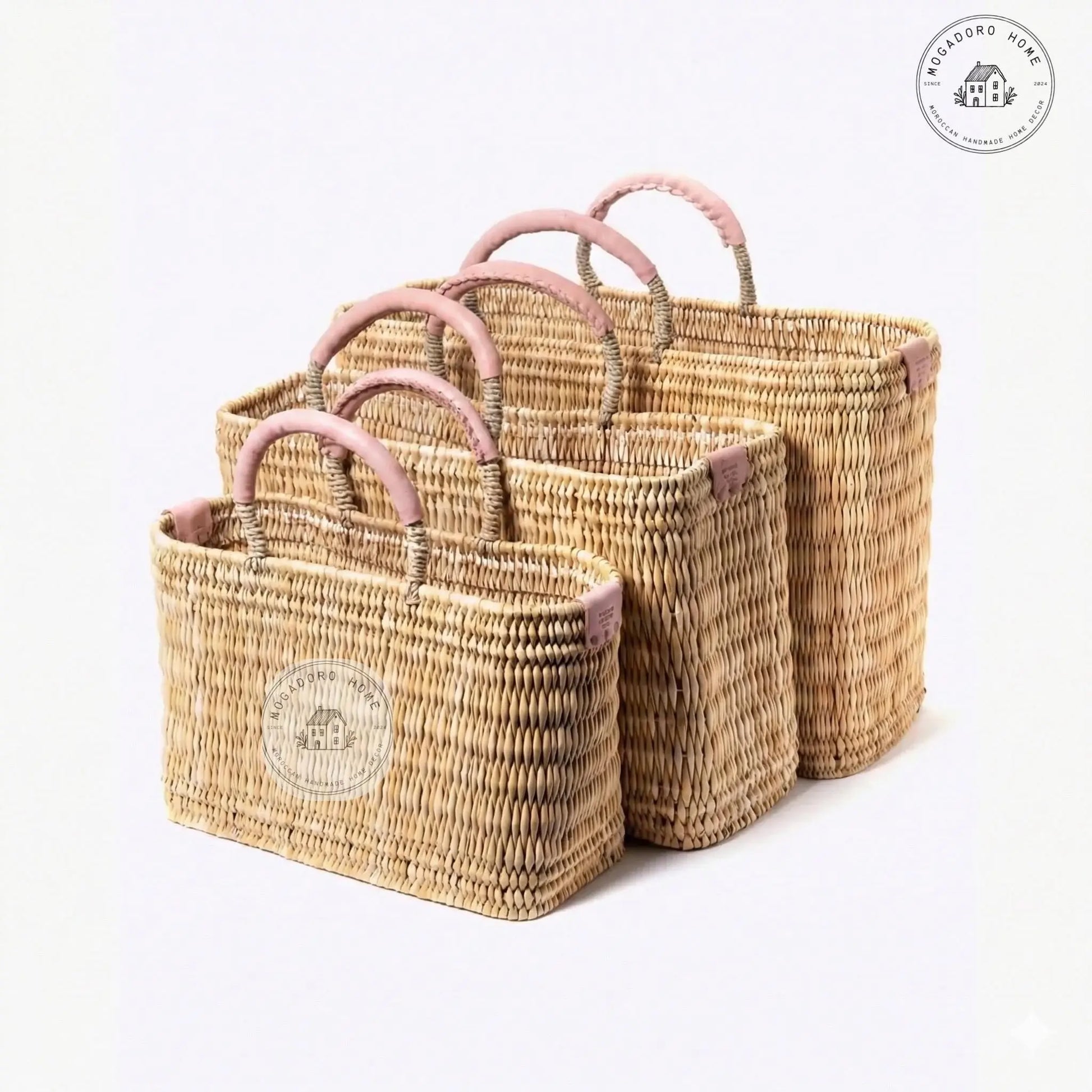 French Market Basket - Baby Pink Mogadoro
