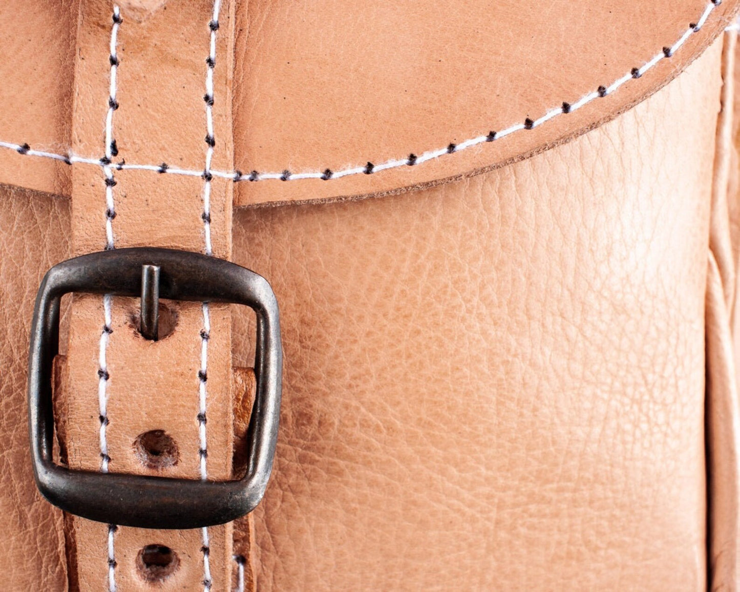 Handcrafted Natural Goat Leather Backpack