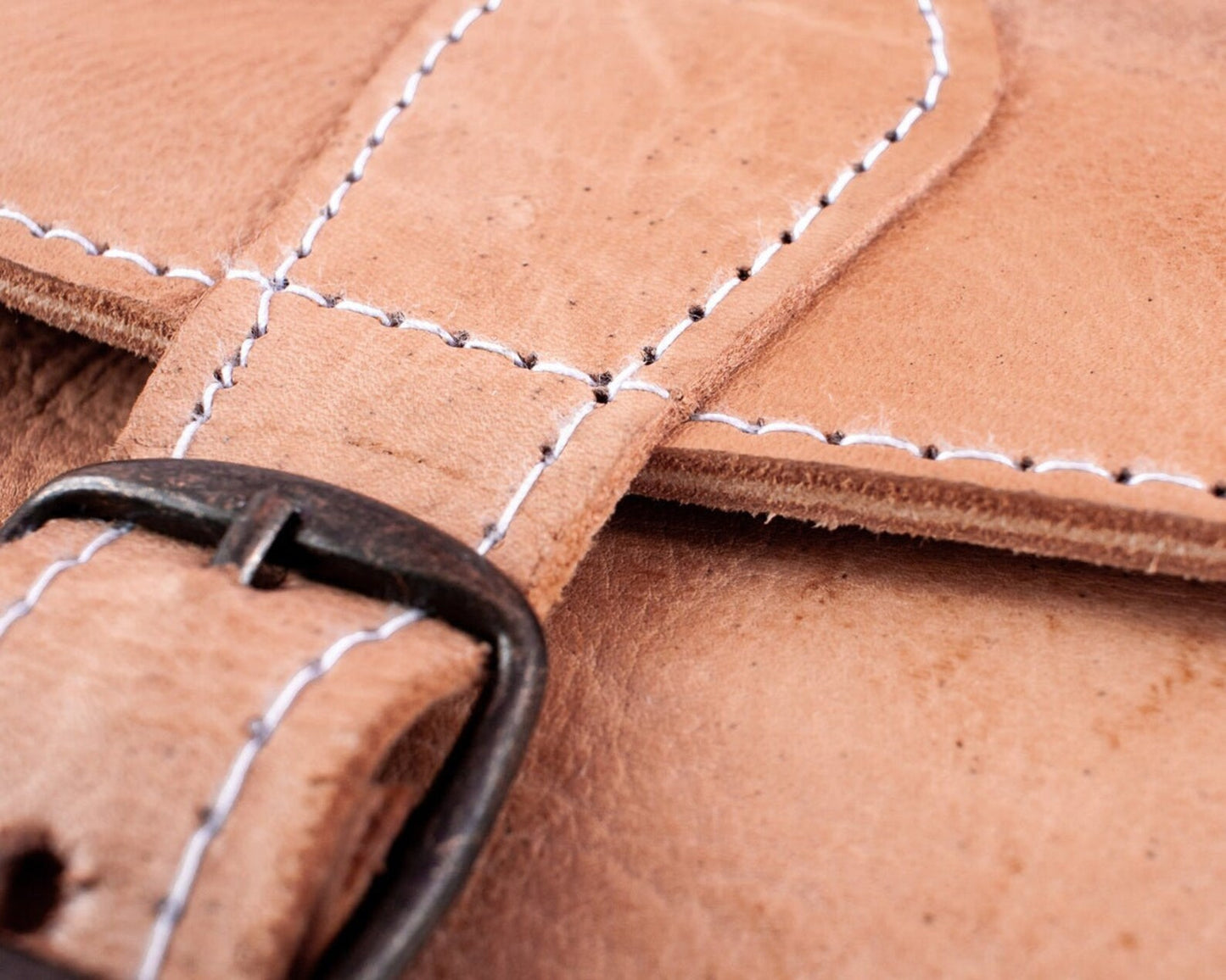 Handcrafted Natural Goat Leather Backpack